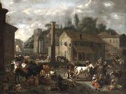 Peter van Bloemen Livestock Market oil painting artist